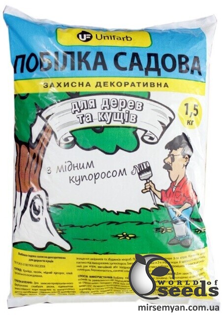 Побелка садовая с медным купором. для деревьев и кустов 1,5кг Unifarb Побелка садовая с медным купором. для деревьев и кустов 1,5кг Unifarb
