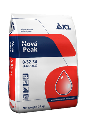 Удобрение Nova Peak 0-52-34  (монокалий фосфат), 25кг