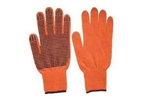Перчатки х/б оранжевые, односторонние (упак. 12 пар)