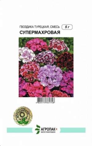Гвоздика турецкая Супермахровая, смесь - 5 грамм Гвоздика турецкая Супермахровая, смесь - 5 грамм