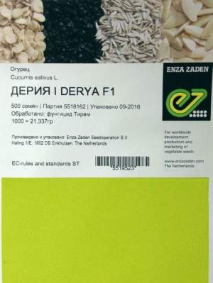 Огурец Дерия F1 500 семян. (Enza Zaden) Огурец Дерия F1 500 семян. (Enza Zaden)