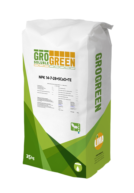 Удобрение GroGreen NPK 14-7-28+6CaO+TE, 25 кг Удобрение GroGreen NPK 14-7-28+6CaO+TE, 25 кг