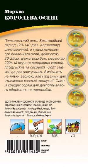 Морковь Королева Осени 2 гр.  WoS