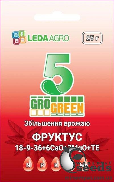 Удобрение GroGreen Фруктус 5 Гель 18-9-36+6Са+3MgO+TE, 25г Удобрение GroGreen Фруктус 5 Гель 18-9-36+6Са+3MgO+TE, 25г