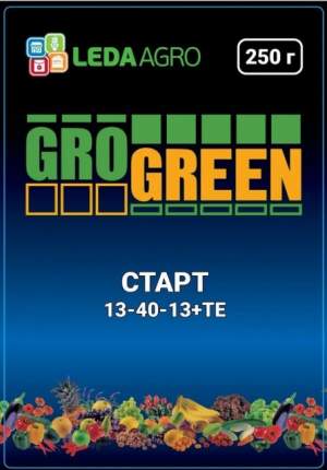 Удобрение GroGreen  Старт  NPK 13-40-13, 250г