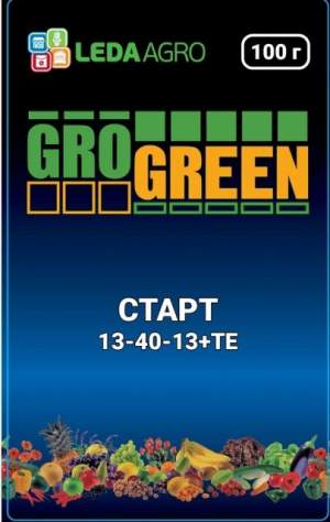 Удобрение GroGreen  Старт  NPK 13-40-13, 100г