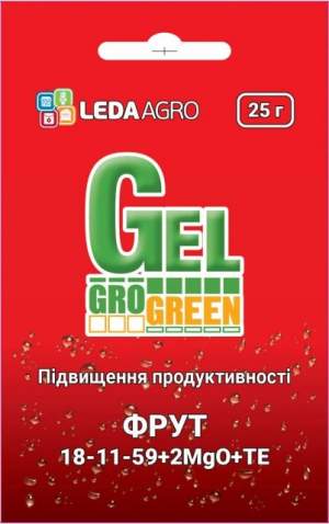 Удобрение ГроГрин гель Фрут (GroGreen) NPK 18-11-59+2МgO+МЭ 25г