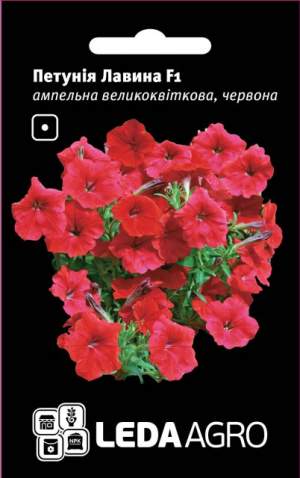 Петуния Лавина F1 красная, ампельная большекв. 10 семян. L