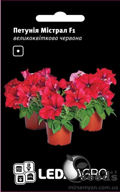 Петуния Мистрал F1 многоцвет., красная 10 семян. L Петуния Мистрал F1 многоцвет., красная 10 семян. L