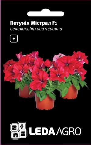Петуния Мистрал F1 многоцвет., красная 10 семян. L