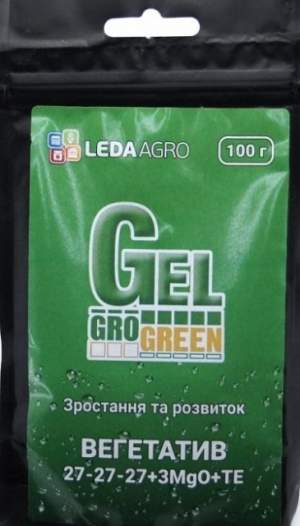 Удобрение GroGreen  гель Вегетатив  NPK 27-27-27+МЕ 100г.