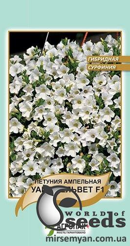Петуния ампельно (сурфиния) Уайт Вельвет F1 5 семян. А Петуния ампельно (сурфиния) Уайт Вельвет F1 5 семян. А