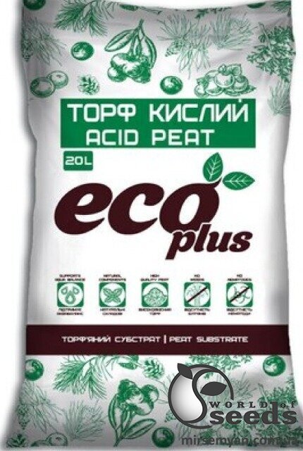 Субстрат Торф кислый 20л ECO PLUS Субстрат Торф кислый 20л ECO PLUS