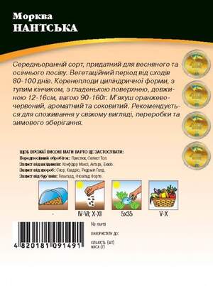 Морква Нантська 20 г. WoS Морква Нантська 20 г. WoS