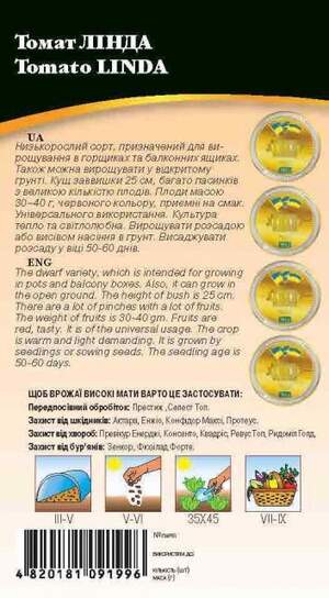 Томат Лінда червоний (балконний) 0,1г. WoS Томат Лінда червоний (балконний) 0,1г. WoS