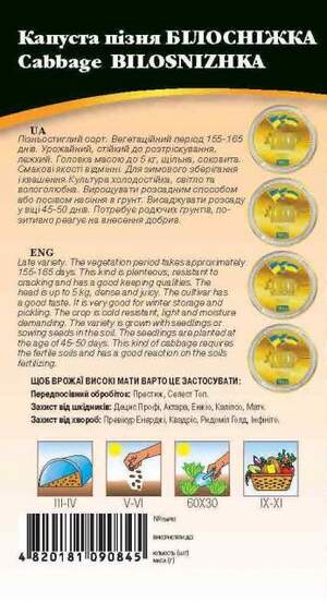 Капуста білокачанна пізня 