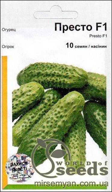 Огірок «Престо» F1 10 насінин, А Рійк Цваан, (Rijk Zwaan) Огірок «Престо» F1 10 насінин, А Рійк Цваан, (Rijk Zwaan)