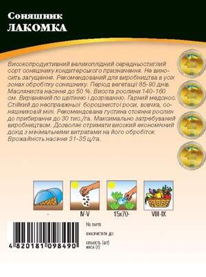 Соняшник кондитерський Лакомка 20г. WoS