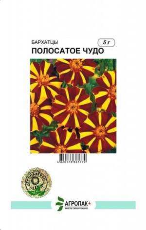 Чорнобривці відхилені Смугасте диво - 5 грам А Чорнобривці відхилені Смугасте диво - 5 грам А