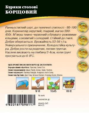 Буряк столовий Борщовий 20г. WoS Буряк столовий Борщовий 20г. WoS