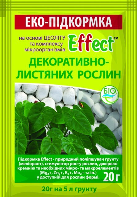 Ефект (Effect) підживлення для декоративно-листяних рослин 20 г (Біохім-сервіс) Ефект (Effect) підживлення для декоративно-листяних рослин 20 г (Біохім-сервіс)