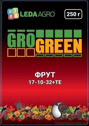 Добрива ГроГрін (GroGreen) Фрут NPK 17-10-32+ТЕ 250 г.