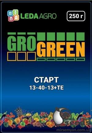 Добрива ГроГрін (GroGreen) Старт NPK 13-40-13 + TE 250 г.