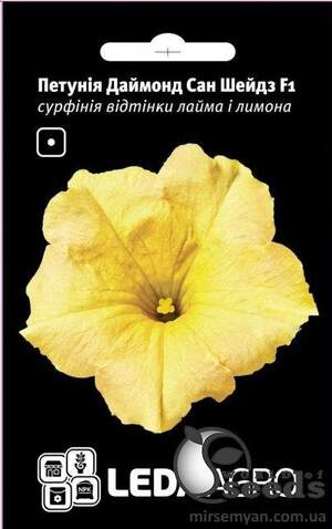 Петунія Даймонд Сан Шейдз F1, сурфінія відтінки лайма та лимона 5 сем. Л