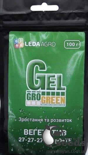 Добриво  ГроГрін Гель Вегетатив (GroGreen Gel Vegetative) NPK 27-27-27+МЕ 100 г