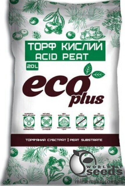 Торф кислий ECO PLUS 20 л. Торф кислий ECO PLUS 20 л.