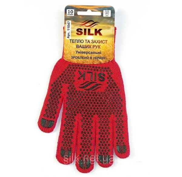 Рукавиці трикотажні з ПВХ Silk 11047 Рукавиці трикотажні з ПВХ Silk 11047