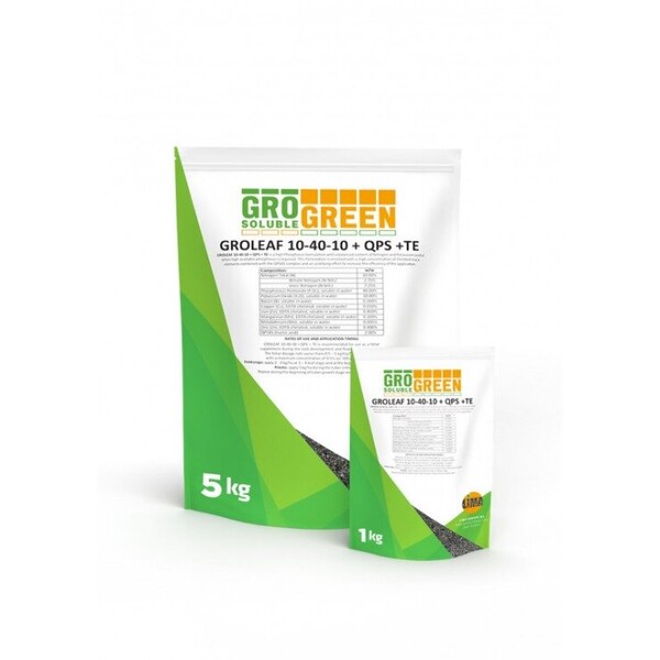 Удобрение GroGreen Groleaf / Гролиф 10-40-10+ТЕ+QPS45, 5 кг Удобрение GroGreen Groleaf / Гролиф 10-40-10+ТЕ+QPS45, 5 кг