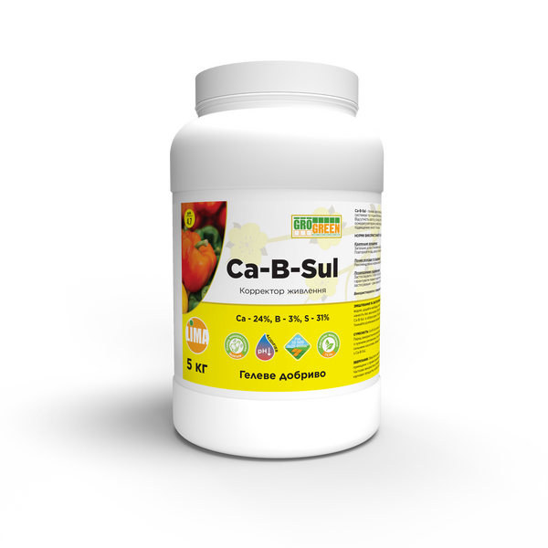 Удобрение GroGreen гель Ca-B-SUL (Кальций-24%/Бор-2,5%-Сера-31%+ТЕ) 5 кг Удобрение GroGreen гель Ca-B-SUL (Кальций-24%/Бор-2,5%-Сера-31%+ТЕ) 5 кг